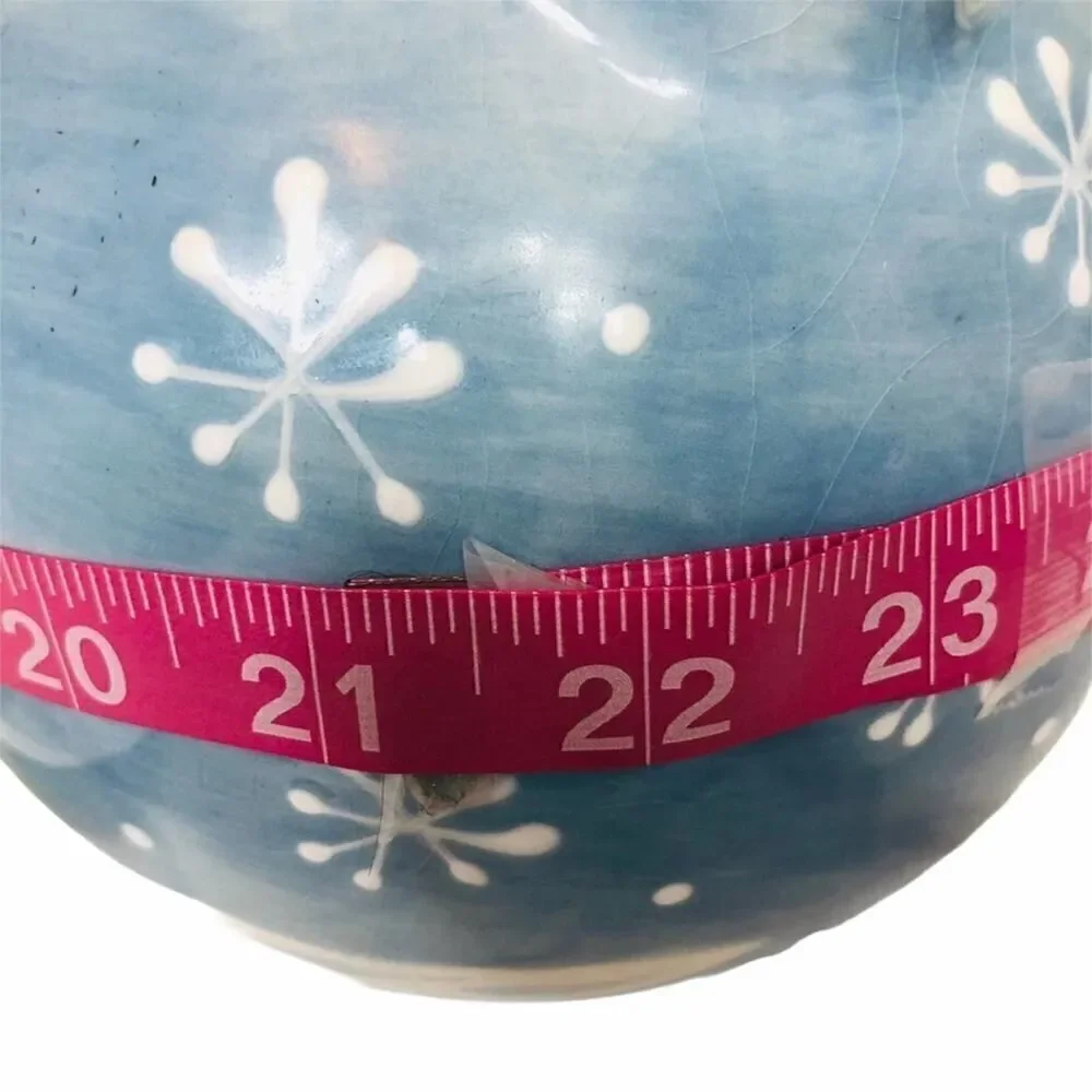 Christmas Decor Vintage Blue White Snowman Ceramic Pitcher